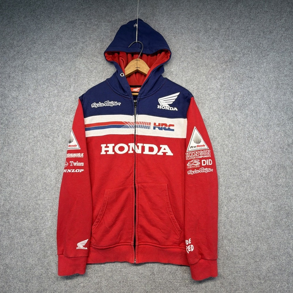 Honda Hoodie Mens Large Red HRC Racing Moto Troy Lee Designs Streetwear